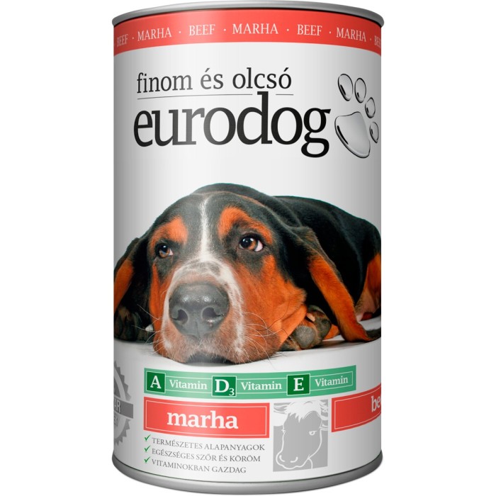 Влажный корм EuroDog Beef для собак, кусочки в желе, с говядиной, 415 г