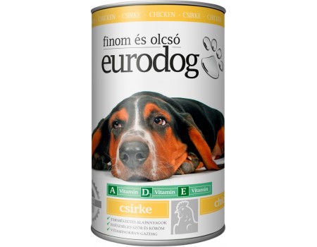 Вологий корм EuroDog Poultry для собак, шматочки в желе, з птицею, 415 г