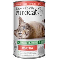 Влажный корм EuroCat Beef для кошек, кусочки в желе, с говядиной, 415 г