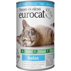 Влажный корм EuroCat Fish для кошек, кусочки в желе, с рыбой, 415 г