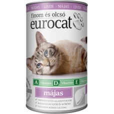 Влажный корм EuroCat Liver для кошек, кусочки в желе, с печенью, 415 г