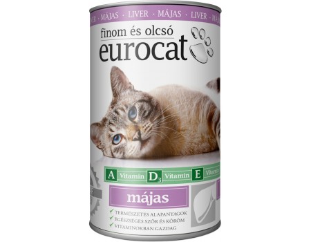 Корм вологий EuroCat Liver для котів шматочки в желе з печінкою 415 г