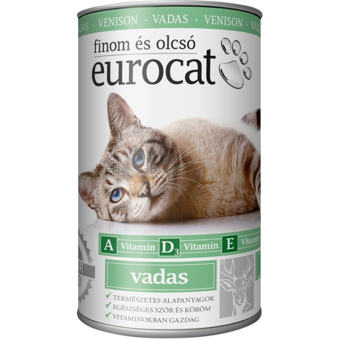 Влажный корм EuroCat Venison для кошек, кусочки в желе, с олениной, 415 г