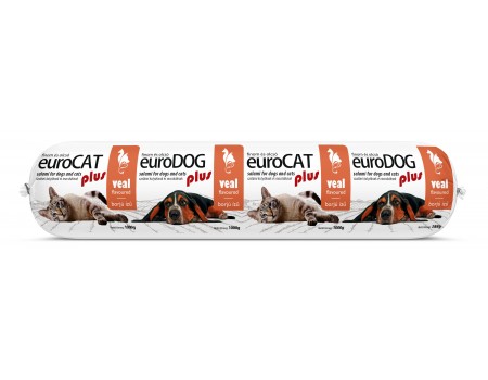Вологий корм EuroDog/EuroCat Salami PLUS Veal, для собак і котів, салямі з телятиною, 1 кг