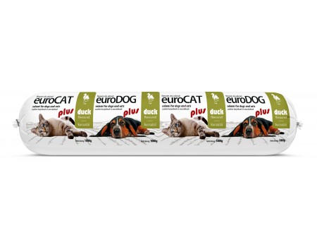 Вологий корм EuroDog/EuroCat Salami PLUS Duck, для собак і котів, салямі з качкою, 1 кг