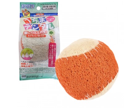 Жевательная игрушка DoggyMan Loofah Ball МЯЧ ЛЮФА для чистки зубов собак, вкус карамели, 6х5,5см