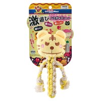 Іграшка для собак DoggyMan Cotton Tiger ТИГР З КАНАТОМ, жувальна, з пищалкою, S , 18 см