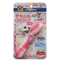 Іграшка для собак DoggyMan Toothbrush Semi-soft Dental Toy ЗУБНА ЩІТКА смак персика, 2,4х12см