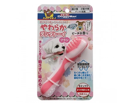 Игрушка для собак DoggyMan Toothbrush Semi-soft Dental Toy ЗУБНАЯ ЩЕТКА вкус персика, 2,4х12см