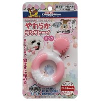 Жувальна іграшка для собак DoggyMan Ring Semi-soft Dental Toy КІЛЬЦЕ смак персика, 6х9,5см