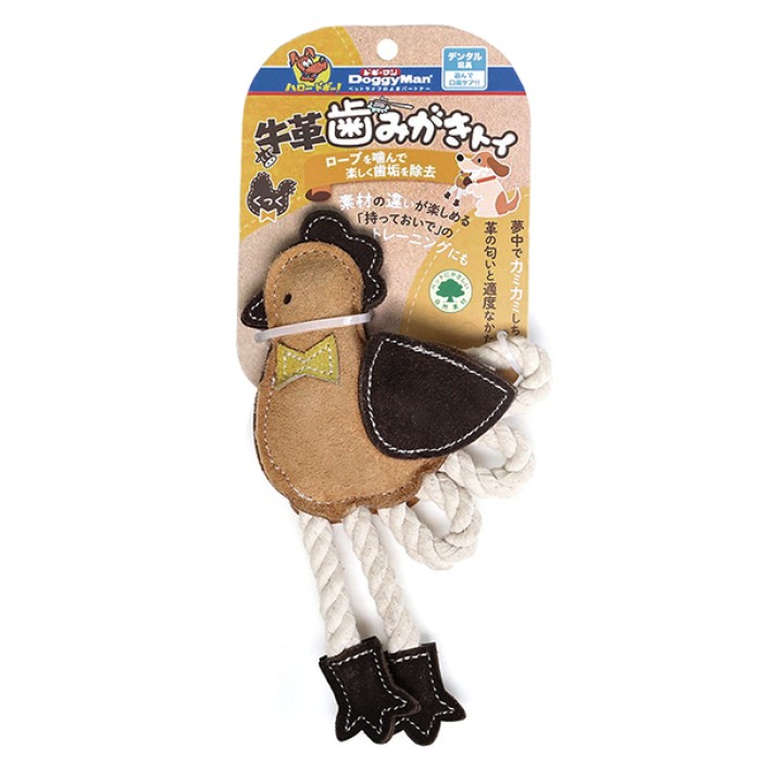 DoggyMan Leather Chicken With Rope ДОГГІМЕН КУРЧА ШКІРЯНЕ З КАНАТОМ жувальна іграшка для собак