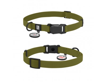 Нашийник для собак водостійкий WAUDOG Magnet c QR , магнітна пряжка, XL Ш 25мм Дов 38-58см хакі