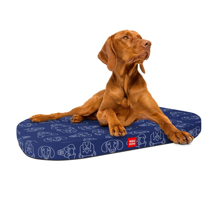 Лежанка для собак WAUDOG Relax, малюнок "Собаки", зі змінним чохлом , S, 55х40 см