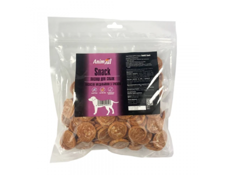 Лакомство AnimAll Snack лососевые медальоны с треской для собак 500 г, 99517