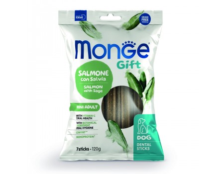 Зубные палочки Monge Gift Dog Mini лосоcь с шалфеем, 120 г