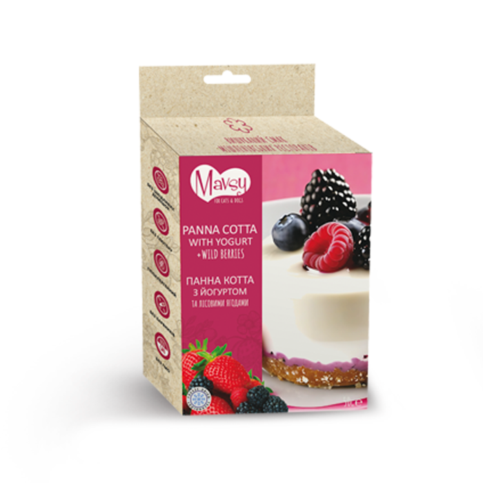 Лакомство для собак Mavsy Freeze dried, панокотта с йогуртом и лесными ягодами, 50 г