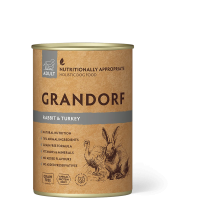 Вологий корм Grandorf, для дорослих собак, з кроликом та індичкою, 400 г