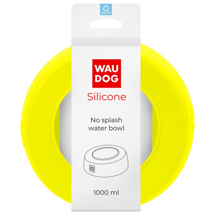 Миска-непроливайка WAUDOG Silicone, 1 л, жовтий