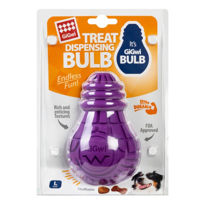 Игрушка для собак Лампочка резиновая GiGwi Bulb Rubber, резина, L, фиолетовая