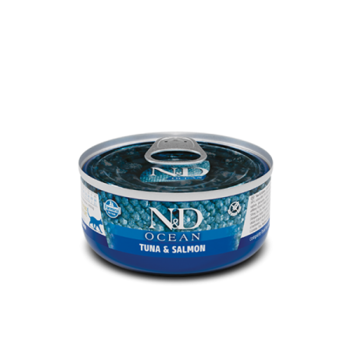 Вологий корм для котів Farmina N&D Grain Free OCEAN TUNA AND SALMON, беззерновий, тунець, лосось, (02031) 70 г 