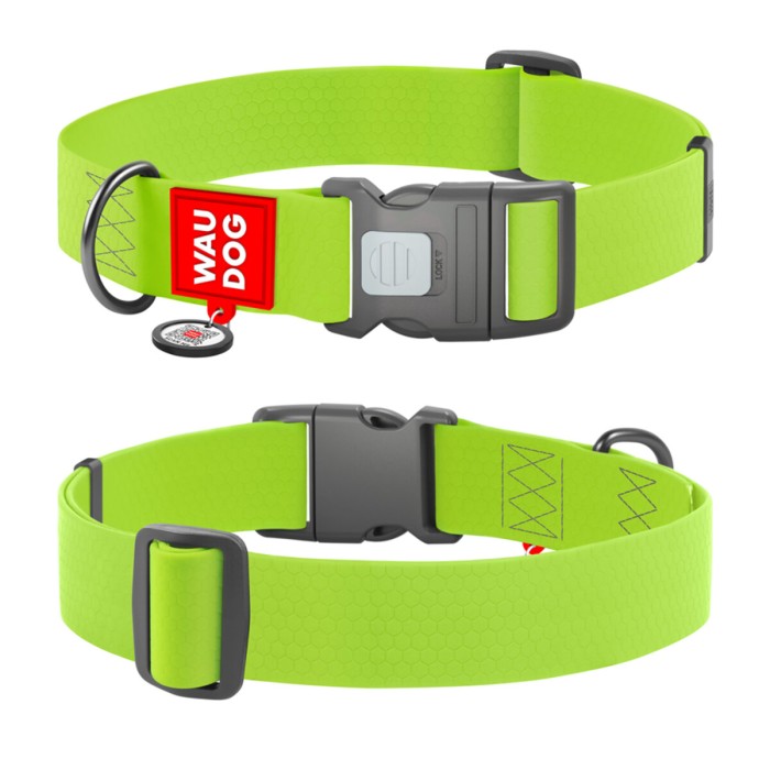 Ошейник для собак WAUDOG Waterproof с QR, водостойкий, XXL, Ш 4 см, Длин 46-70 см, салатовый