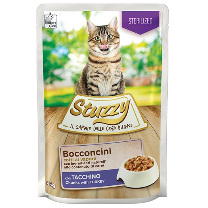 STUZZY Cat Sterilized Turkey ШТУЗИ СТЕРИЛАЙЗИД ИНДЕЙКА в желе корм для кошек, пауч, 85г.
