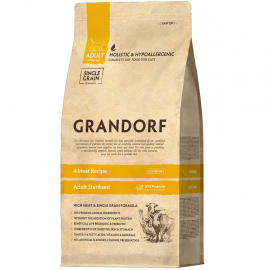 Grandorf Live Probiotics 4 MEAT RECIPE ADULT STERILIZED - Грандорф Сух..