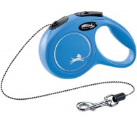 Поводок- Рулетка Flexi New Classic  М Трос  8м синий..