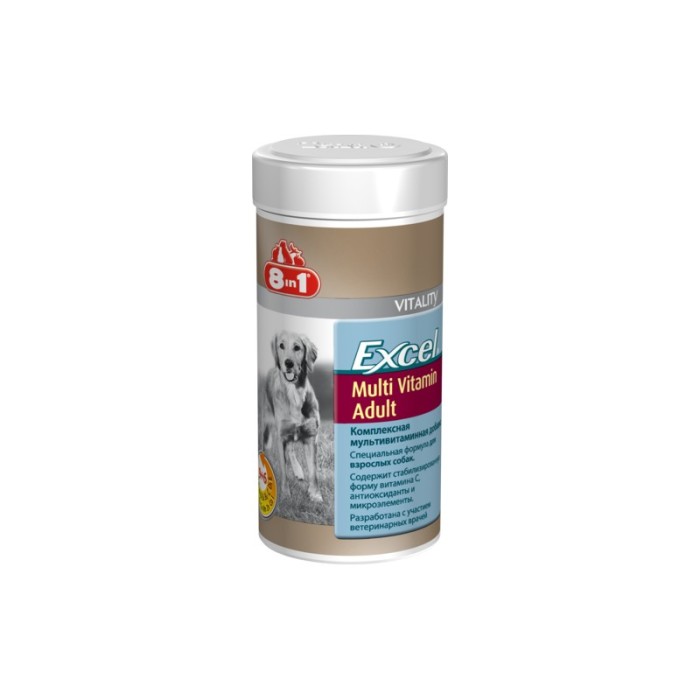 8in1 EXCEL MULTI VITAMIN ADULT (ЕКСІЛЬ МУЛЬТИВІТАМІНИ) харчова добавка для собак, 70 таб.