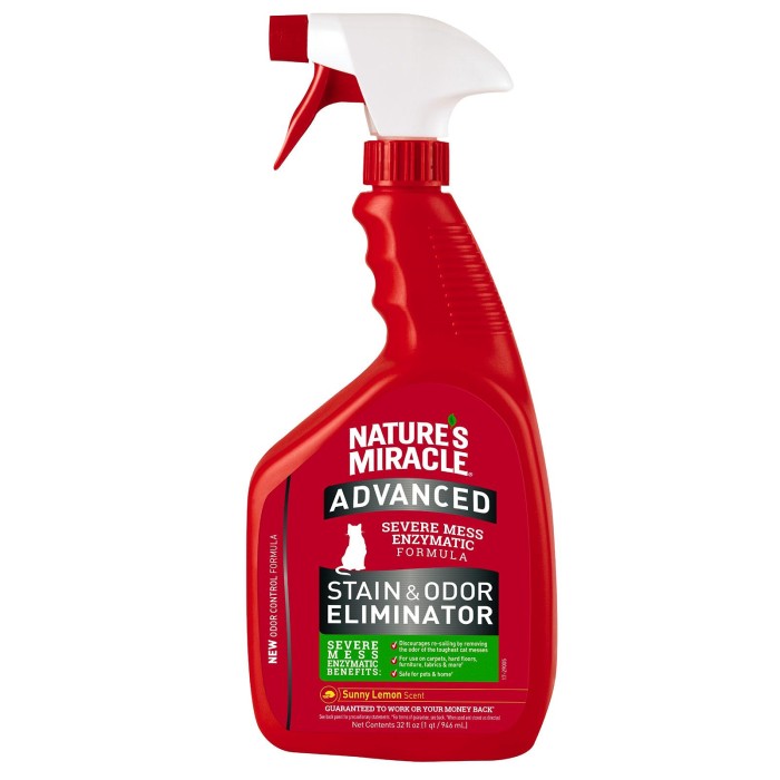 8in1 Natures Miracle Just For Cats Advanced Formula Stain & Odor Remover Знищувач плям і запахів з посиленою формулою для котів, лимон, 946 мл