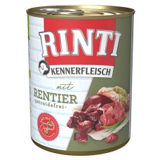 Беззерновой влажный корм Rinti Kennerfleisch mit Rentier РИНТИ КЕННЕРФЛЯЙШ, для собак, оленина, 800 г