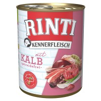 Беззерновий вологий корм Rinti Kennerfleisch mit Kalb РІНТІ КЕННЕРФЛЯЙШ, для собак, телятина, 800 г