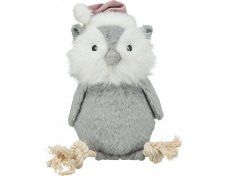 Іграшка Trixie для собак Різдвяна сова з мотузкою, поліестер/бавовна, 31 см