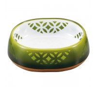 Миска для котів CattyMan Japanese Art Designed, зелена, 0.33 л, 11.5х1..