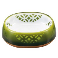 Миска для кошек CattyMan Japanese Art Designed, зеленая, 0.33 л, 11.5х12.5х4 см