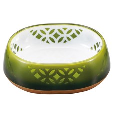 Миска для кошек CattyMan Japanese Art Designed, зеленая, 0.33 л, 11.5х12.5х4 см