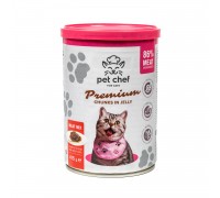 Корм вологий Pet Chef, Шматочки в желе для дорослих котів, М'ясний мік..