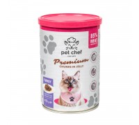 Корм вологий Pet Chef, Шматочки в желе для дорослих котів, з індичкою,..