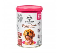 Корм влажный Pet Chef, Кусочки в желе для взрослых собак, с говядиной,..