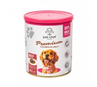 Корм влажный Pet Chef, Кусочки в желе для взрослых собак, с говядиной,..