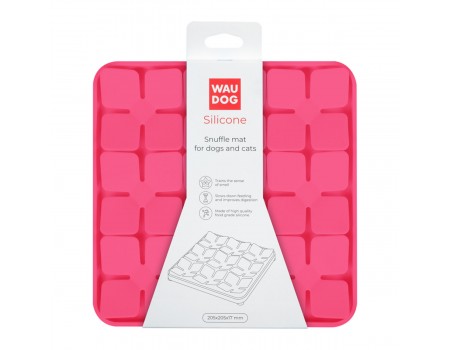 Килимок для пошуку корму WAUDOG Silicone, 205х205х17 мм, рожевий