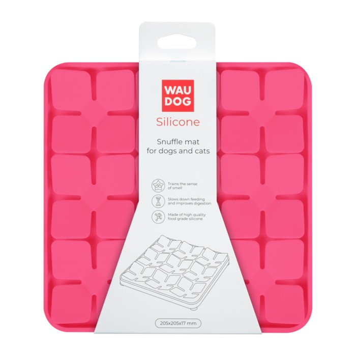 Коврик для поиска корма WAUDOG Silicone, 205х205х17 мм, розовый