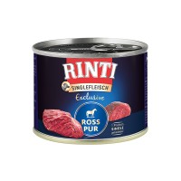 Беззерновий вологий корм Rinti Singlefleisch Exclusive Ross Pur РІНТІ МОНОПРОТЕЇН, для собак, конина, 185 г