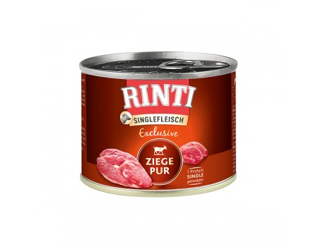 Беззерновой влажный корм Rinti Singlefleisch Exclusive Ziege Pur РИНТИ МОНОПРОТЕИН, для собак, коза, 185 г