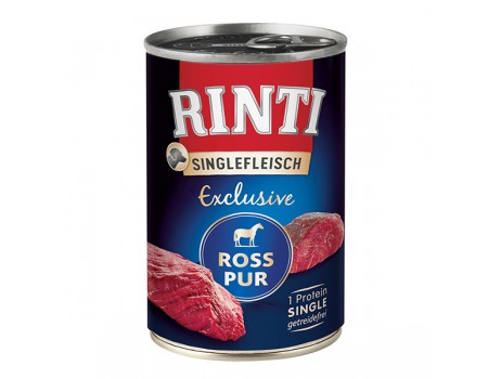 Беззерновой влажный корм Rinti Singlefleisch Exclusive Ross Pur РИНТИ МОНОПРОТЕИН, для собак, конина, 400 г