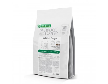Сухий беззерновий корм Nature's Protection Superior care, для собак усіх розмірів та стадій розвитку з білою шерстю, білок комах, 10 кг
