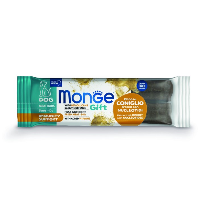 Мясной батончик Monge Gift Dog Immunity support кролик с нуклеотидами 40 г (2х20 г)