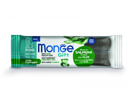 М'ясний батончик Monge Gift Dog Skin support лосось з алое 40 г (2х20 г)