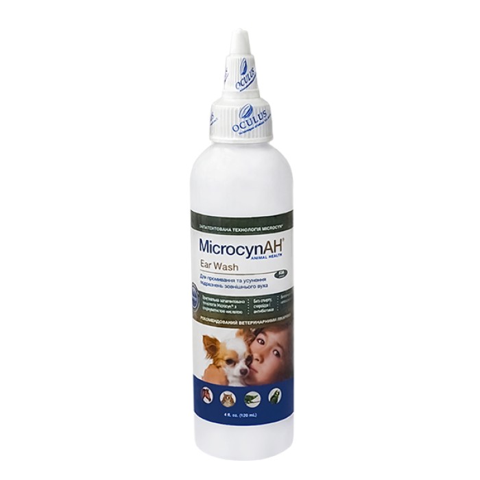 Краплі для вух Microcyn Ear Wash МІКРОЦИН усіх видів тварин, 0,12 л