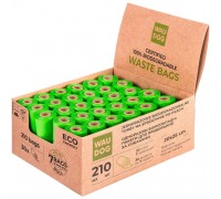 Біорозкладні пакети WAUDOG для прибирання за тваринами, МІНІ, 20х25 см..